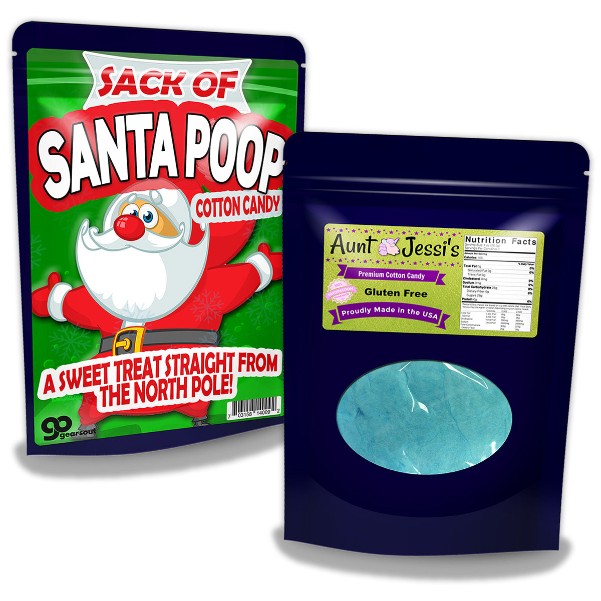 Sack of Santa Poop Cotton Candy